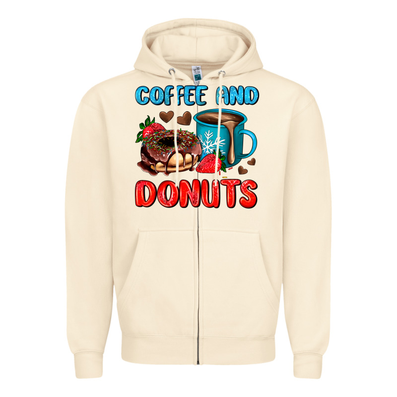 Coffee And Donuts Zipper Hoodie by AdoDesignShop | Teevron