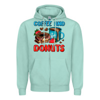 Seafoam coffee and donuts Zipper Hoodie - AdoDesignShop