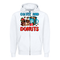 White coffee and donuts Zipper Hoodie - AdoDesignShop