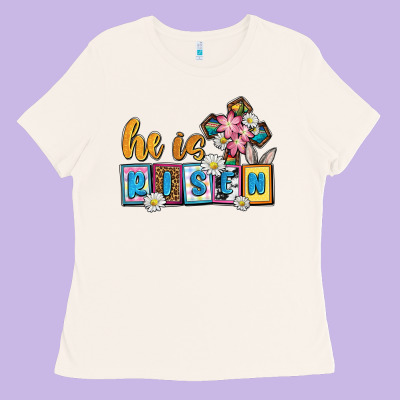 Easter Day He Is Risen Ladies Tee Designed By Oliviacreatesart