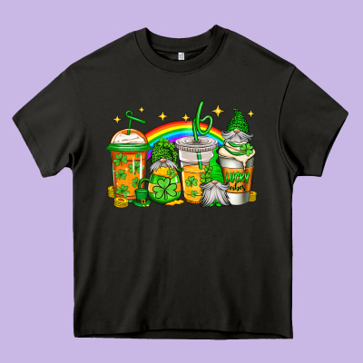 St Patricks Day Gnomes Coffee Cups Heavy Core Tee Designed By Jasminsmagicworld
