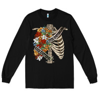 Black kinda emotionless kinda emotional skeleton chest Long Sleeve Tee - FaDigitalArtStudio