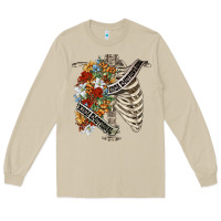 Mushroom kinda emotionless kinda emotional skeleton chest Long Sleeve Tee - FaDigitalArtStudio