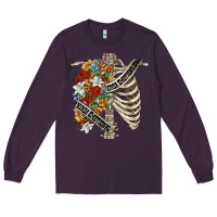 Plum kinda emotionless kinda emotional skeleton chest Long Sleeve Tee - FaDigitalArtStudio