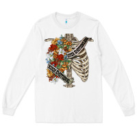 White kinda emotionless kinda emotional skeleton chest Long Sleeve Tee - FaDigitalArtStudio