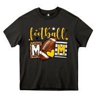 Asphalt Football mom yellow team color Heavy Core Tee - HowdyJamesFarm