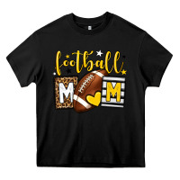 Black Football mom yellow team color Heavy Core Tee - HowdyJamesFarm