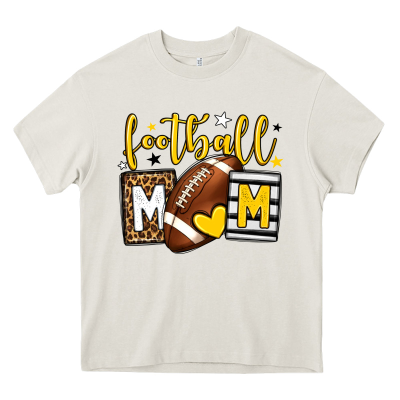 Football Mom Yellow Team Color Heavy Core Tee by HowdyJamesFarm | Teevron