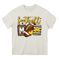 Cream Football mom yellow team color Heavy Core Tee - HowdyJamesFarm