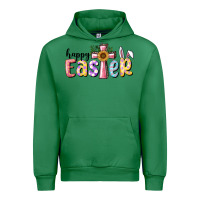 Emerald Happy Easter With Cross Urban Hoodie - RanaPortraitStore