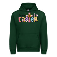 Forest Green Happy Easter With Cross Urban Hoodie - RanaPortraitStore