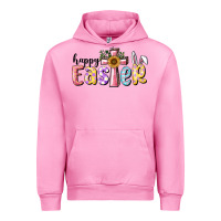 Fuchsia Pink Happy Easter With Cross Urban Hoodie - RanaPortraitStore
