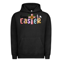 Pigment Black Happy Easter With Cross Urban Hoodie - RanaPortraitStore