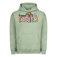 Pigment Oil Green Happy Easter With Cross Urban Hoodie - RanaPortraitStore