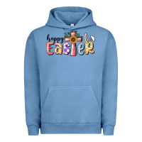 Pigment Pebble Blue Happy Easter With Cross Urban Hoodie - RanaPortraitStore