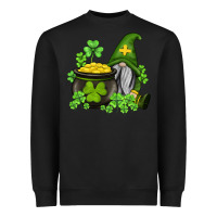 Black st patricks gnome and pot of gold Heavyweight Sweatshirt - AdoDesignShop