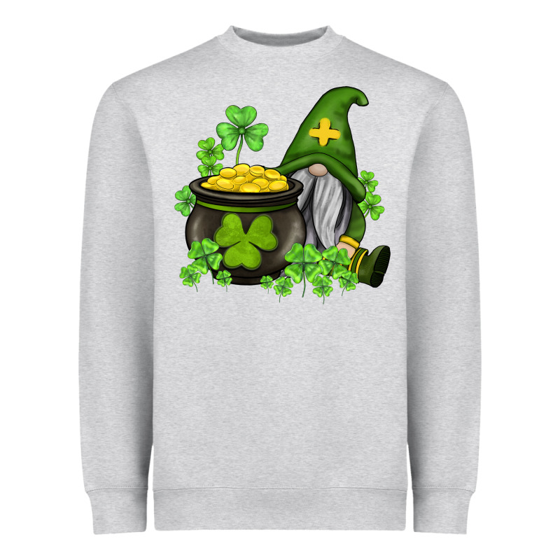 St Patricks Gnome And Pot Of Gold Heavyweight Sweatshirt by AdoDesignShop | Teevron