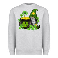 Heather Grey st patricks gnome and pot of gold Heavyweight Sweatshirt - AdoDesignShop