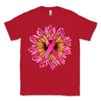 Red Cancer ribbon sunflower Cancer Awareness Classic Tee - HowdyJamesFarm