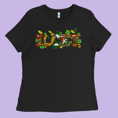 St. Patrick's Western Lucky And Shamrocks Ladies Tee Designed By Oliviacreatesart