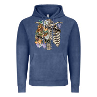 Vintage Denim inhale peace exhale chaos chest Vintage Hoodie - FaDigitalArtStudio