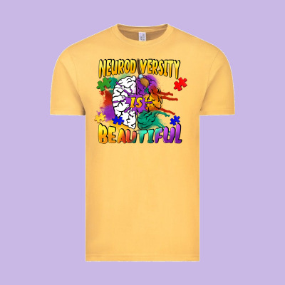 Neurodiversity Is Beautiful Vintage Tee Designed By Fadigitalartstudio