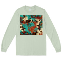 Matcha Serape Turquoise Glitter Cowhide  Tooled Leather  Tumbler Long Sleeve Tee - FaDigitalArtStudio