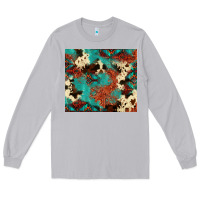 Moon Dust Serape Turquoise Glitter Cowhide  Tooled Leather  Tumbler Long Sleeve Tee - FaDigitalArtStudio