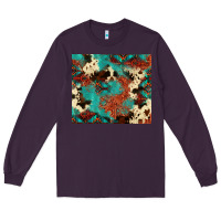 Plum Serape Turquoise Glitter Cowhide  Tooled Leather  Tumbler Long Sleeve Tee - FaDigitalArtStudio