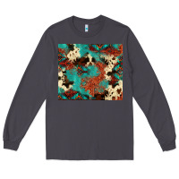 Smoke Serape Turquoise Glitter Cowhide  Tooled Leather  Tumbler Long Sleeve Tee - FaDigitalArtStudio