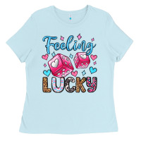Baby Blue feeling lucky valentine's day olivia Ladies Tee - OliviaCreatesArt
