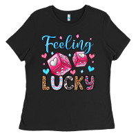 Black feeling lucky valentine's day olivia Ladies Tee - OliviaCreatesArt