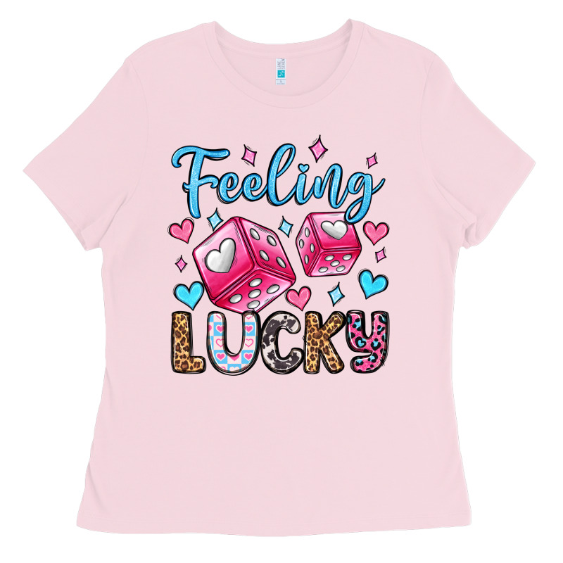 Feeling Lucky Valentine's Day Olivia Ladies Tee by OliviaCreatesArt | Teevron