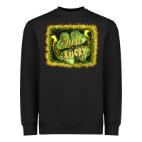 Black just lucky Heavyweight Sweatshirt - AdoDesignShop