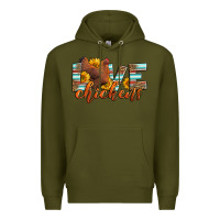Army Green love chickens Premium Hoodie - LillyAllenDesigns