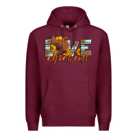 Burgundy love chickens Premium Hoodie - LillyAllenDesigns