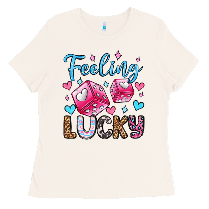 Feeling Lucky Valentine's Day Olivia Ladies Tee by OliviaCreatesArt | Teevron