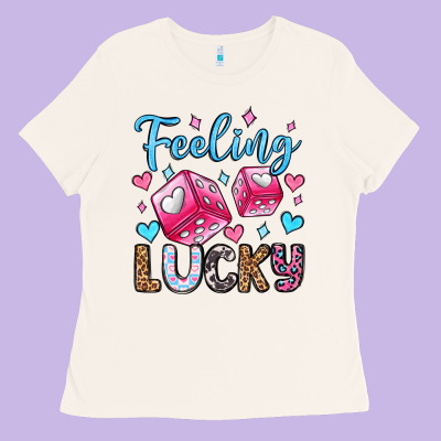 Feeling Lucky Valentine's Day Olivia Ladies Tee Designed By Oliviacreatesart
