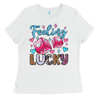 White feeling lucky valentine's day olivia Ladies Tee - OliviaCreatesArt