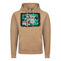 Western Serape Cowhide Turquoise Glitter Vintage Hoodie | Teevron