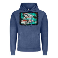 Vintage Denim western serape cowhide turquoise glitter Vintage Hoodie - FaDigitalArtStudio