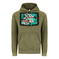 Vintage Olive western serape cowhide turquoise glitter Vintage Hoodie - FaDigitalArtStudio