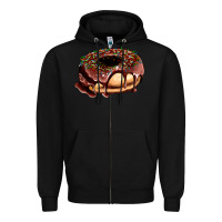 Black chocolate donut with candies Zipper Hoodie - AdoDesignShop
