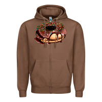 Chestnut chocolate donut with candies Zipper Hoodie - AdoDesignShop