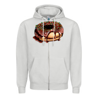 Dove Grey chocolate donut with candies Zipper Hoodie - AdoDesignShop