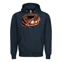 Navy chocolate donut with candies Zipper Hoodie - AdoDesignShop