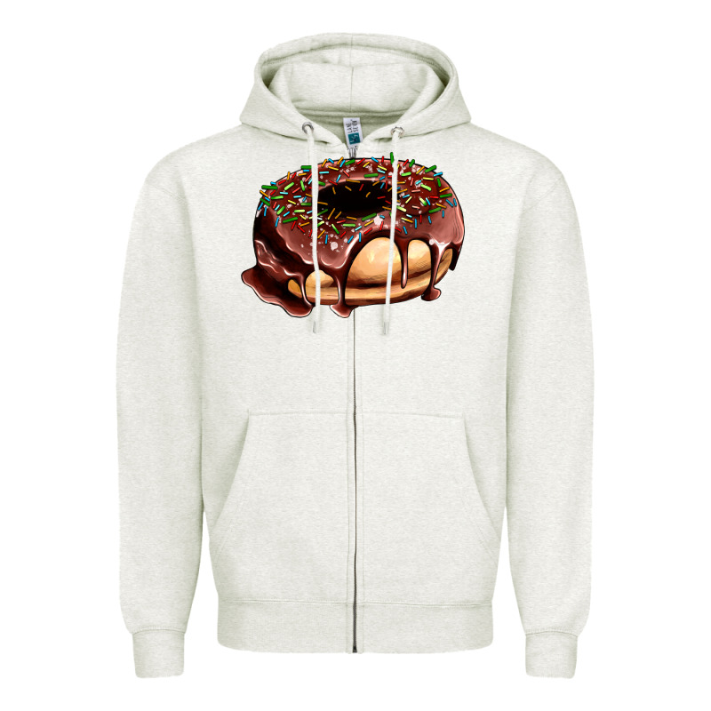 Chocolate Donut With Candies Zipper Hoodie by AdoDesignShop | Teevron