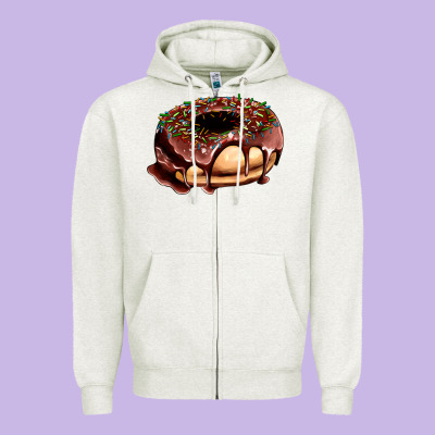Chocolate Donut With Candies Zipper Hoodie Designed By Adodesignshop