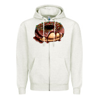 Oatmeal Heather chocolate donut with candies Zipper Hoodie - AdoDesignShop