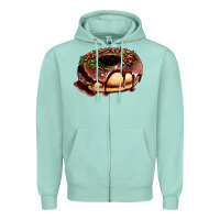 Seafoam chocolate donut with candies Zipper Hoodie - AdoDesignShop
